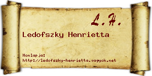 Ledofszky Henrietta névjegykártya